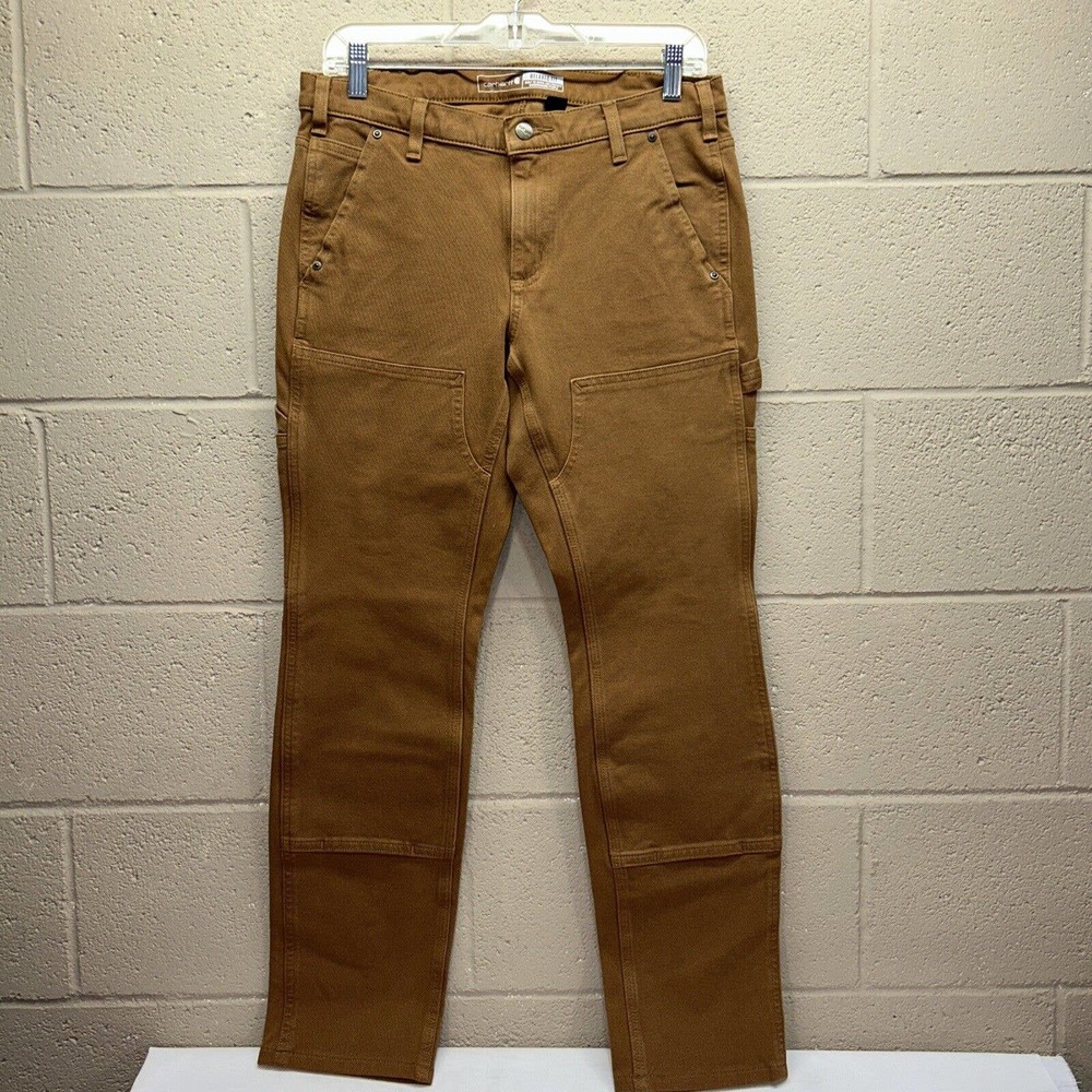 NWT Carhartt Double Knee Carpenter Pants Twill Womens Size 8 Brown Work Wear